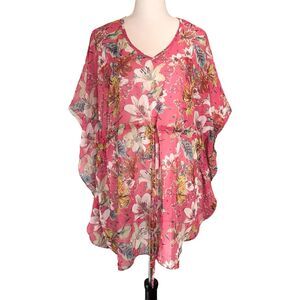 Y2K Sheer Floral Fairy Kimono Cover Up One Size Whimsigoth Festival Hippie NWT